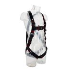 Image of the 3M PROTECTA E200 Standard Vest Style Fall Arrest Harness Black, Medium/Large with back and front d-ring