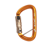 Image of the CMC ProTech Aluminum Key-Lock Carabiner, Manual-Lock, Orange w/Keeper