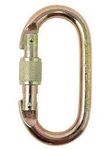 Image of the At Height UK Steel Oval Screwgate Karabiner - Hook Nose